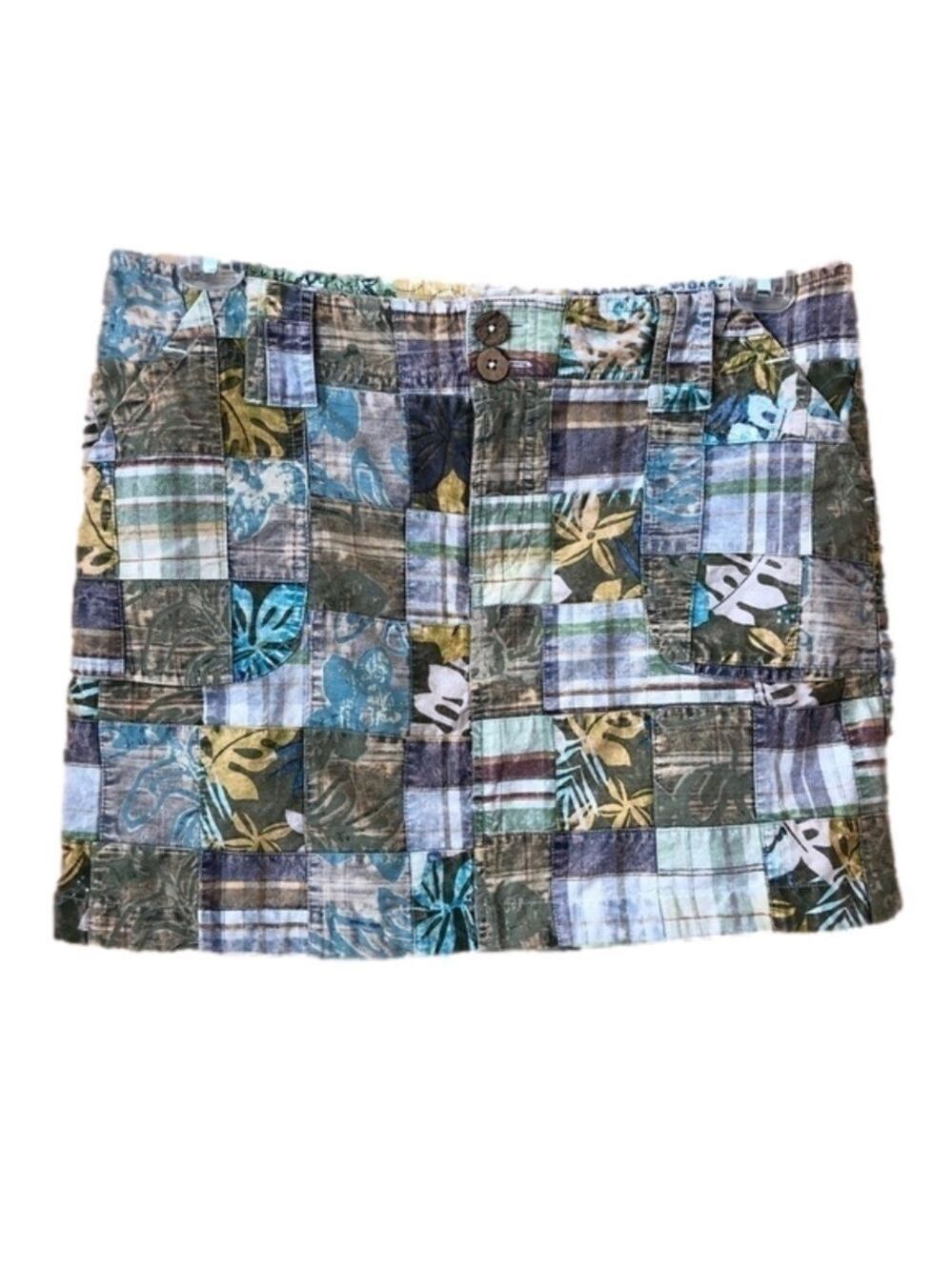 Tailor Vintage Palm Acid Patchwork Skirt Size 10
